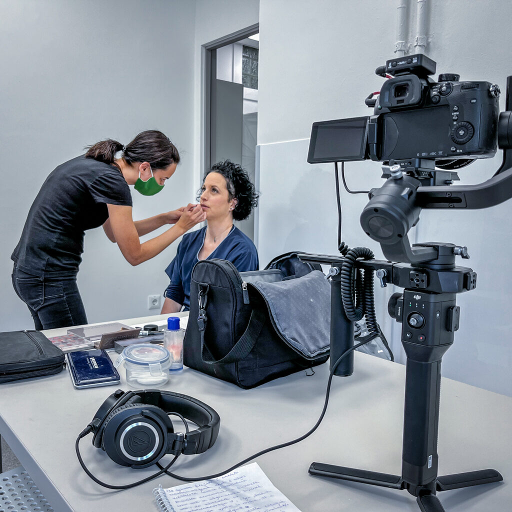 smink werkfotó, mindjárt forgatás